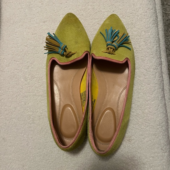 Hush Puppies Green Flats with Blue Tassels - Picture 2 of 4